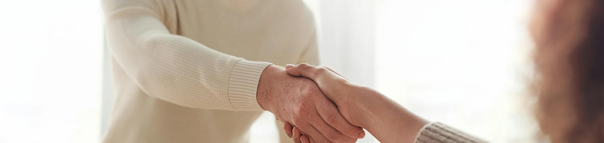 two people making a deal with a handshake